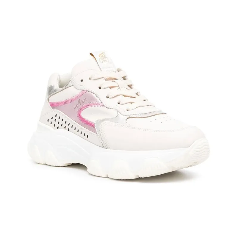 HOGAN Hyperactive Cushioning Low-Top Sports Casual Shoes Women's Beige Pink-2
