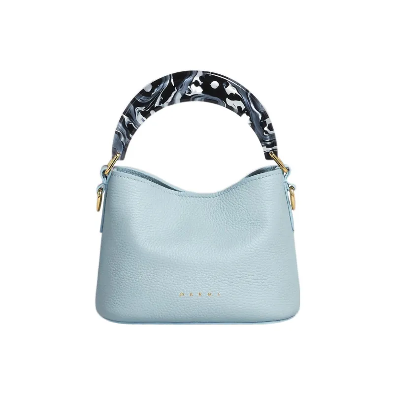 MARNI Venice Calfskin Bucket Bags Shoulder Bag Crossbody Bag Handbag Mini Women's Light Blue-0