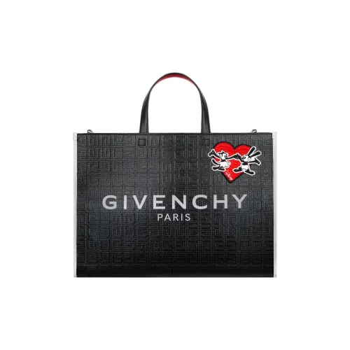 GIVENCHY Disney Collaboration Cow Leather Tote Bag Shopping Bag Handbag Medium Size Women's Black