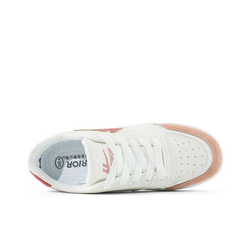 Warrior Lightweight Low Top Skateboard Shoes Women's White Brick Red-2