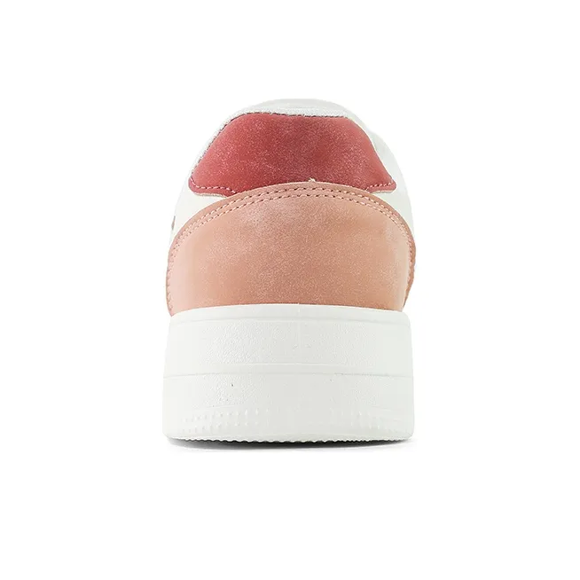 Warrior Lightweight Low Top Skateboard Shoes Women's White Brick Red-3