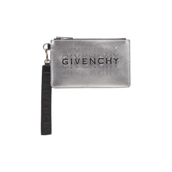 GIVENCHY Lambskin Clutch Men's Silver