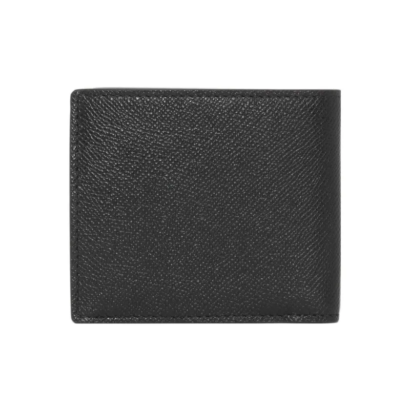 Burberry Textured Calfskin Money Clip Card Holder Wallet Men's Black-2