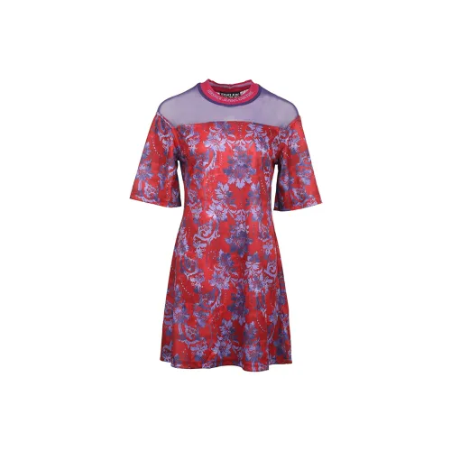 VERSACE JEANS COUTURE Short-Sleeved Dresses Women's Deep Red