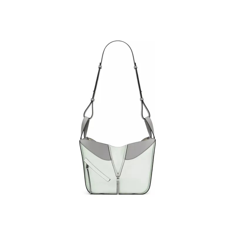 LOEWE Hammock Calfskin Shoulder Bag Crossbody Bag Handbag Small Size Women's Gray/Light Green-4