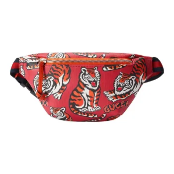 GUCCI Tiger Print Belt Bag Red Kids
