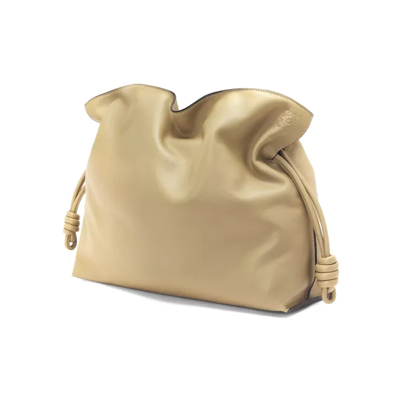 LOEWE Flamenco Clutch In Nappa Calfskin Large Clay Green-1