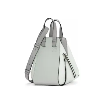 LOEWE Hammock Calfskin Shoulder Bag Crossbody Bag Handbag Small Size Women's Gray/Light Green