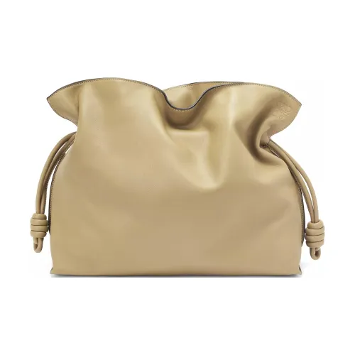 LOEWE Flamenco Clutch In Nappa Calfskin Large Clay Green