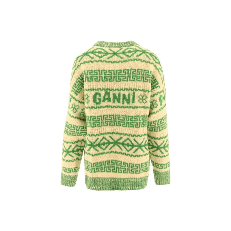 GANNI SS23 Sweater Knitwear Women's Green-1