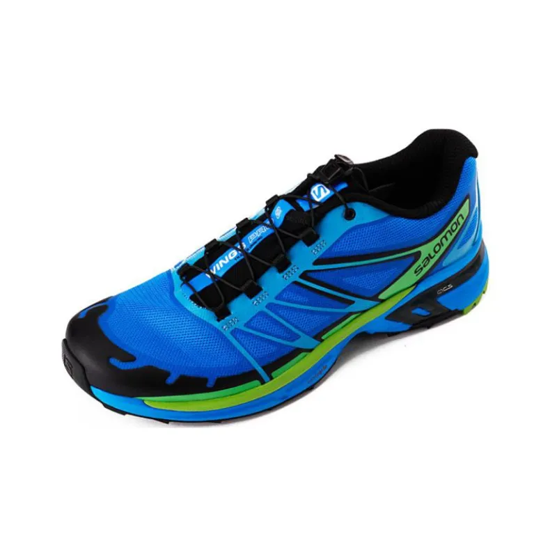 SALOMON XT-Wings Pro 2 Hombre Cushioning Anti-Slip And Wear-Resistant Low-Top Outdoor Shoes Blue Black Green-2