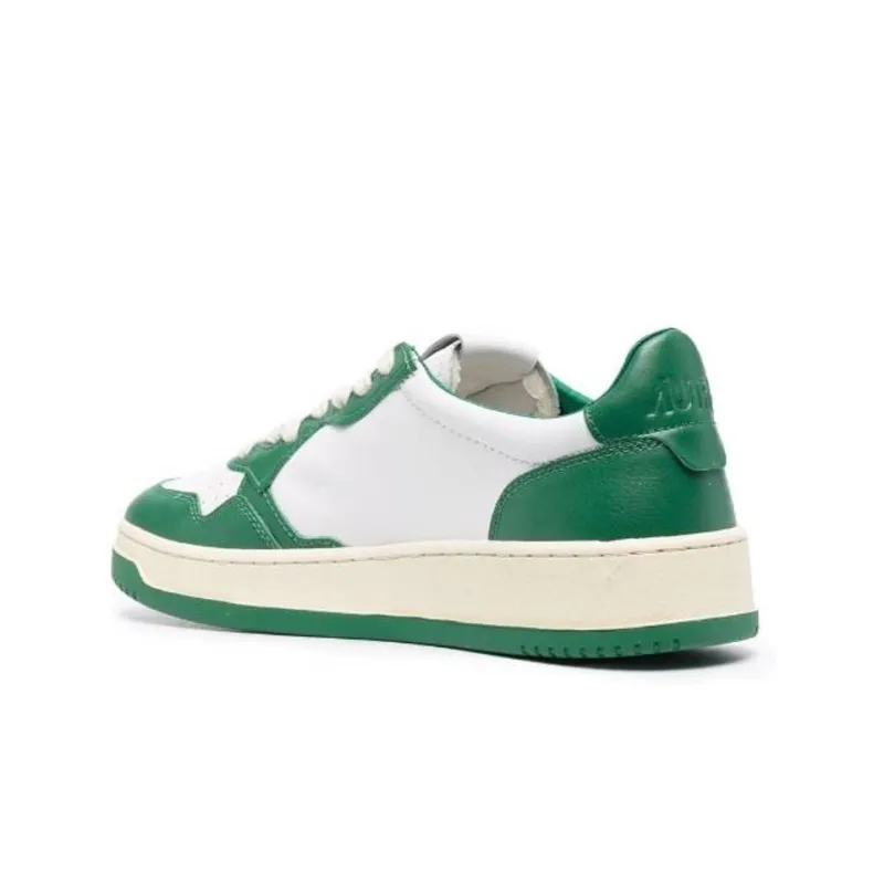 AUTRY Medalist Leather Low White Green Women's-2