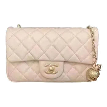 CHANEL Classic Flap CF Sheepskin Flap Bag, Shoulder Bag, Crossbody Bag Women's Light Beige Pink