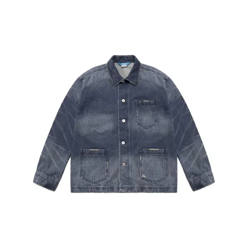 UNVESNO Denim Jackets Unisex Dark Blue