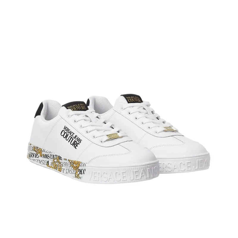 VERSACE JEANS Couture Low Top Stylish Skateboarding Shoes Men's White-1