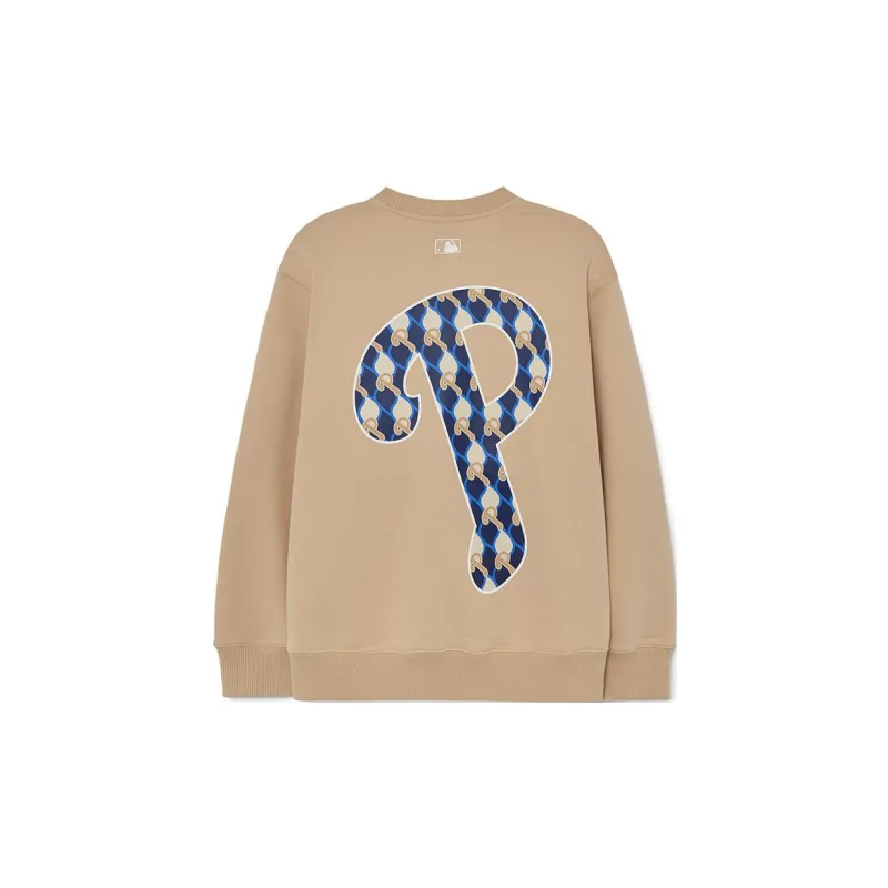 MLB Old Flower Sweatshirts Unisex Light Sand Brown-1