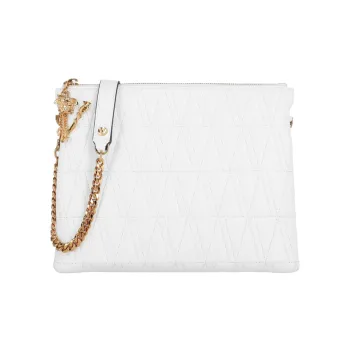 VERSACE Sheepskin Shoulder Bag Crossbody Bag Women's White