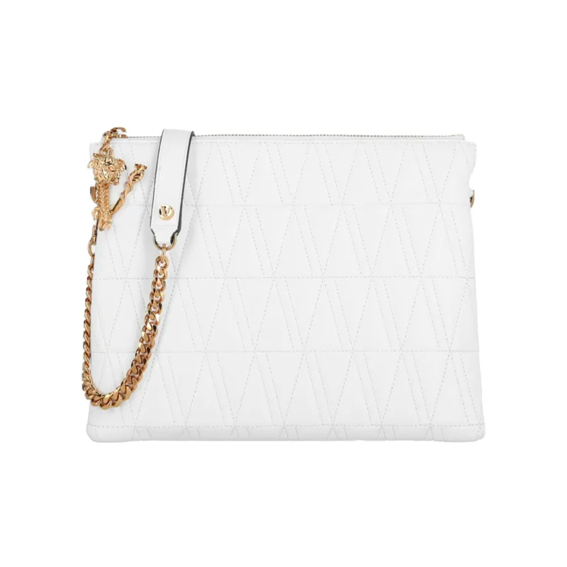 VERSACE Sheepskin Shoulder Bag Crossbody Bag Women's White-0