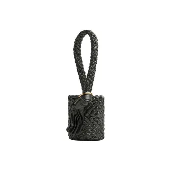 Bottega Veneta KALIMERO Cow Leather Bucket Bag, Clutch, One Shoulder Handbag Small Size Women's Dark Green