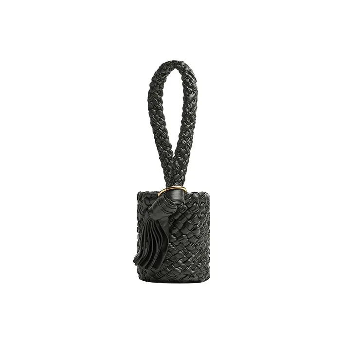 Bottega Veneta KALIMERO Cow Leather Bucket Bag, Clutch, One Shoulder Handbag Small Size Women's Dark Green-0