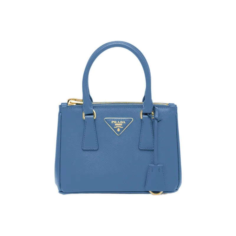 PRADA Galleria Killer Bag Leather Shoulder Bag Crossbody Bag Handbag Mini Women's Light Blue-0