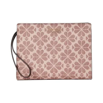 Kate Spade Flower Coated Canvas Wrist Bag Clutch Women's Red
