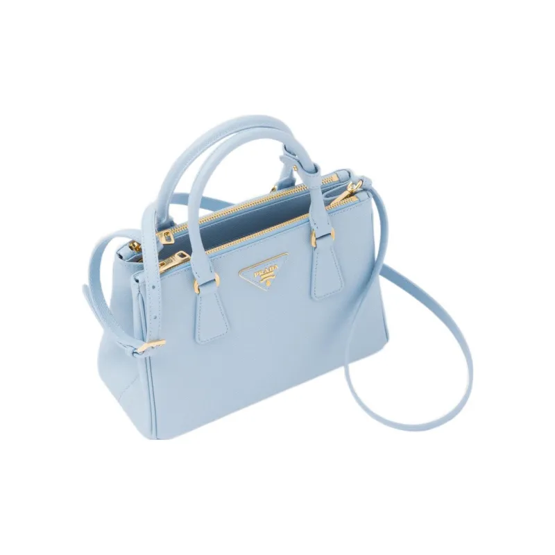 PRADA Galleria Killer Bag Leather Shoulder Bag Crossbody Bag Handbag Small Size Women's Light Blue-2