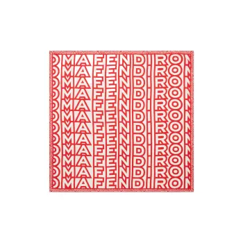 FENDI Silk Scarves Women's Red/White