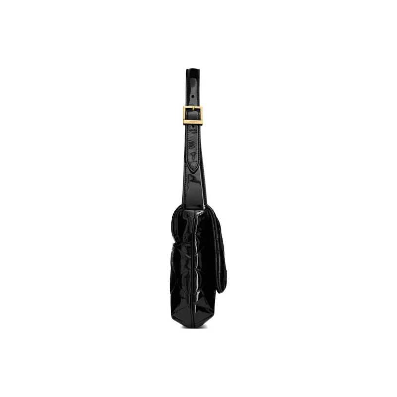 SAINT LAURENT Patent Leather Shoulder Bag Crossbody Bag Handbag Women's Black-2