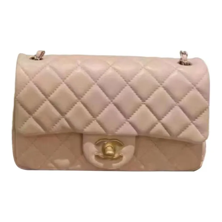 CHANEL Classic Flap CF Sheepskin Flap Bag, Shoulder Bag, Crossbody Bag Women's Light Beige Pink-1