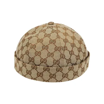GUCCI GG Cotton Canvas Hat Beige/Ebony