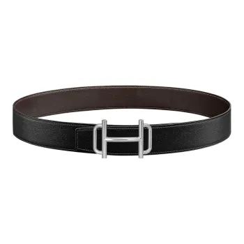 HERMES Leather Belts Men Black/Ebony