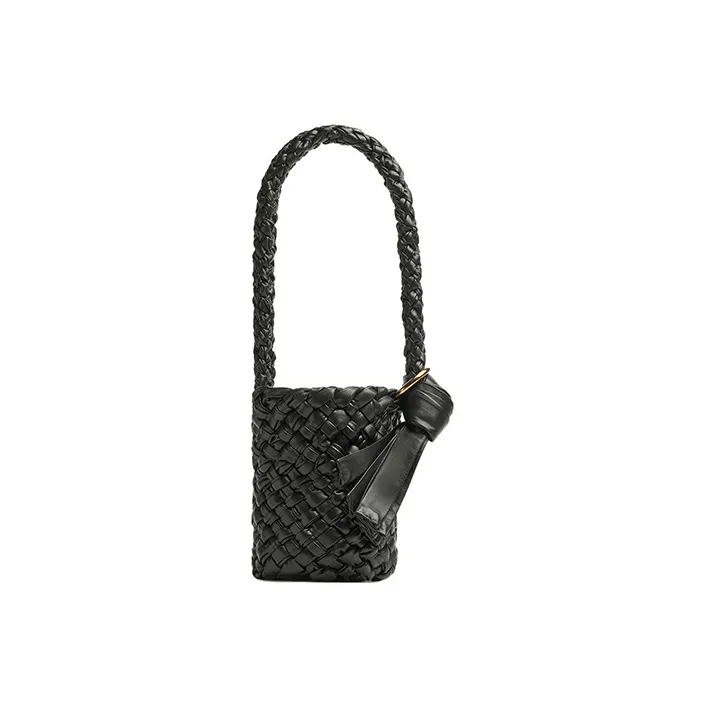 Bottega Veneta KALIMERO Cow Leather Bucket Bag, Clutch, One Shoulder Handbag Small Size Women's Dark Green-1