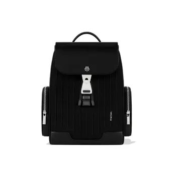 RIMOWA Never Still Canvas With Full Grain Leather Backpack Small Size Men's Black