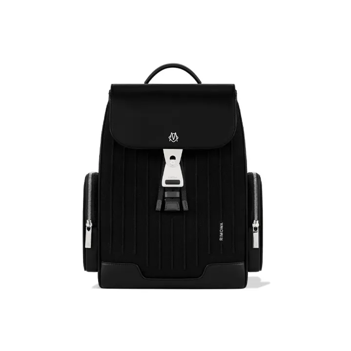 RIMOWA Never Still Canvas With Full Grain Leather Backpack Small Size Men's Black-0