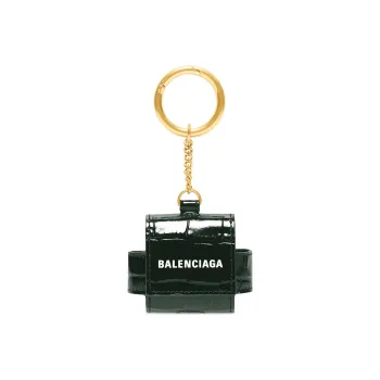 Balenciaga Cash Calfskin EarPods Pro Earphone Case Men's Forest Green