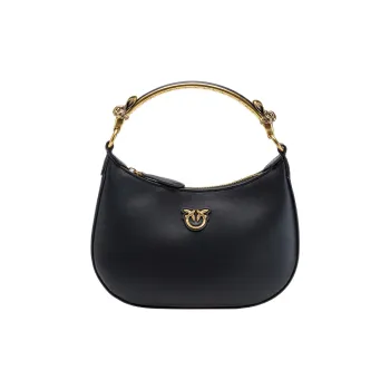 PINKO Cow Leather, Polyurethane, Polyamide Shoulder Bag, Crossbody Bag, Handbag Regular Women's Black
