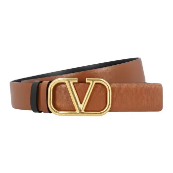 Valentino Fashion Minimalist Style Smooth Buckle Belt Women's Brown
