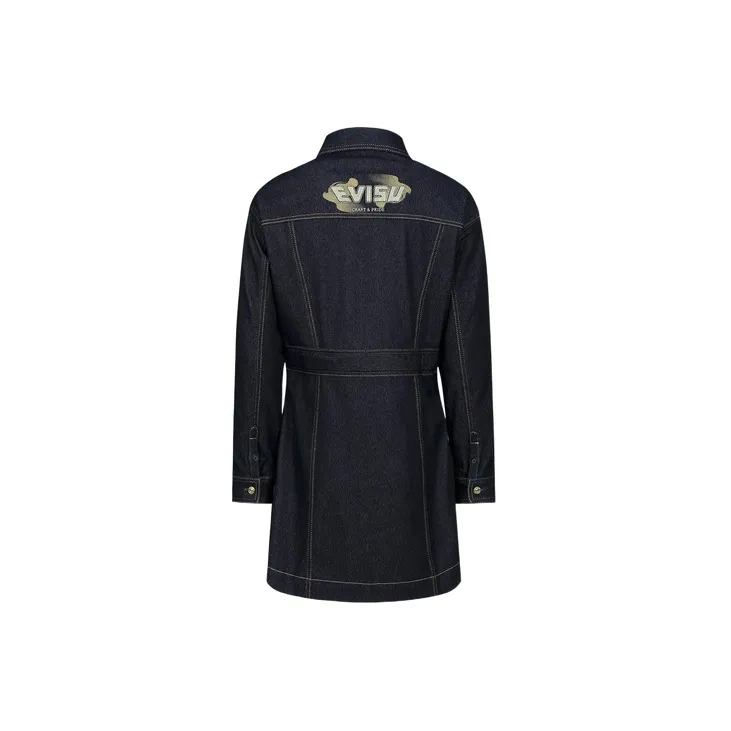 EVISU Long Sleeved Dresses Women's Denim Blue-1