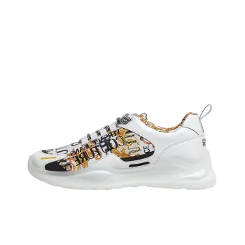 VERSACE JEANS Couture Cushioning Low Top Sports Casual Shoes Men's White Gold