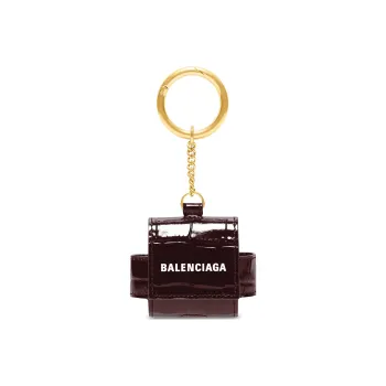 Balenciaga Cash Calfskin EarPods Pro Earphone Case Men's Deep Red