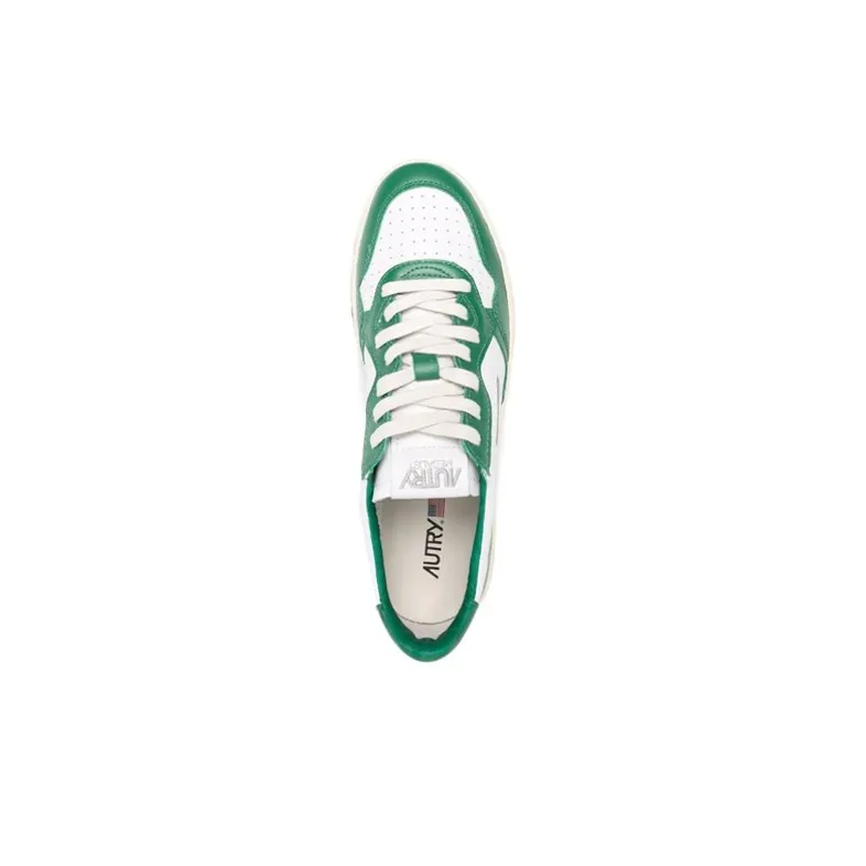 AUTRY Medalist Leather Low White Green Women's-3