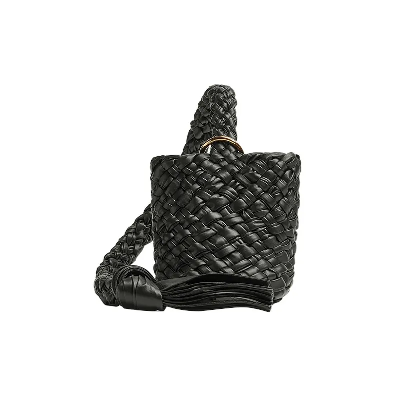 Bottega Veneta KALIMERO Cow Leather Bucket Bag, Clutch, One Shoulder Handbag Small Size Women's Dark Green-2