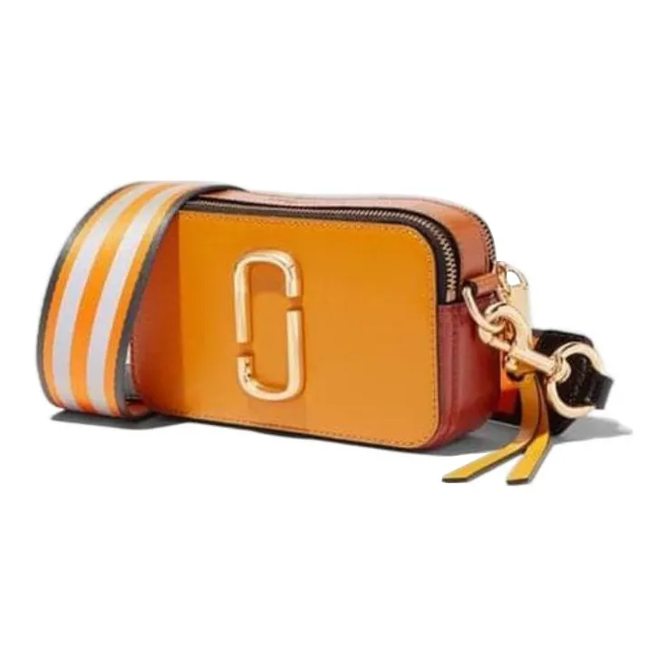 MARC JACOBS Snapshot Saffiano Leather Box Bag Camera Bag Shoulder Bag Crossbody Bag Small Size Women's Orange-1
