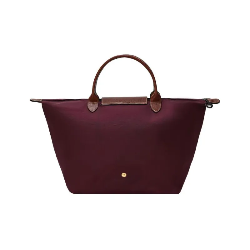 LONGCHAMP Le Pliage Cow Leather Detail Dumpling Bag Handbags Medium Size Women's Fuchsia-1