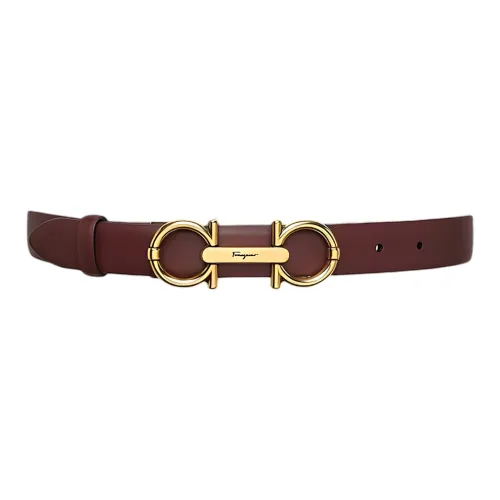 Ferragamo Leather Belts Women's Burgundy