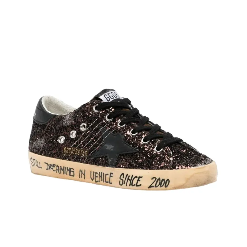 Golden Goose Stylish Skateboarding Shoes Women's Black Vintage Version-2