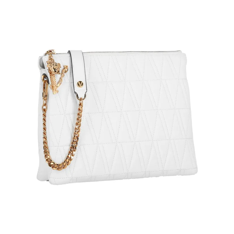 VERSACE Sheepskin Shoulder Bag Crossbody Bag Women's White-1