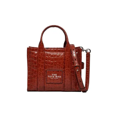 MARC JACOBS Crocodile Embossed Leather Tote Bag Shopping Bag Shoulder Bag Crossbody Bag Handbag Mini Women's Brown