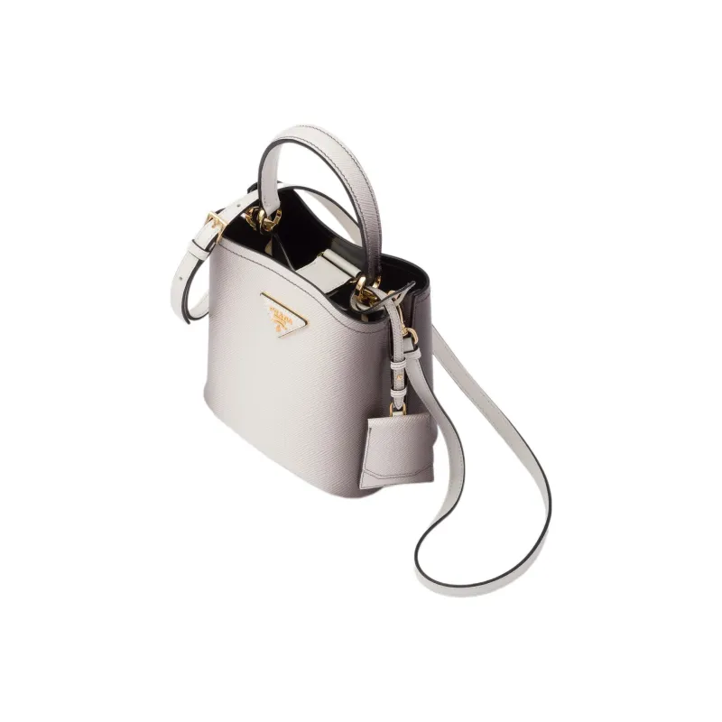 PRADA Panier Leather Shoulder Bag Crossbody Bag Handbag Small Size Women's Gradient White-2